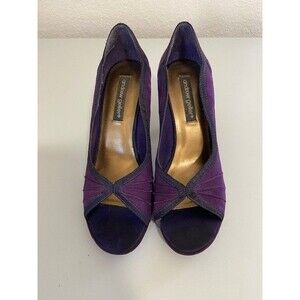 Andrew Geller Vintage Suede & Leather Purple Heels